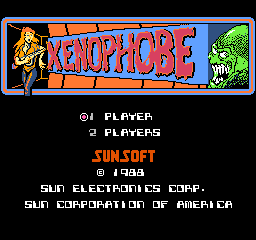Xenophobe title screen for NES